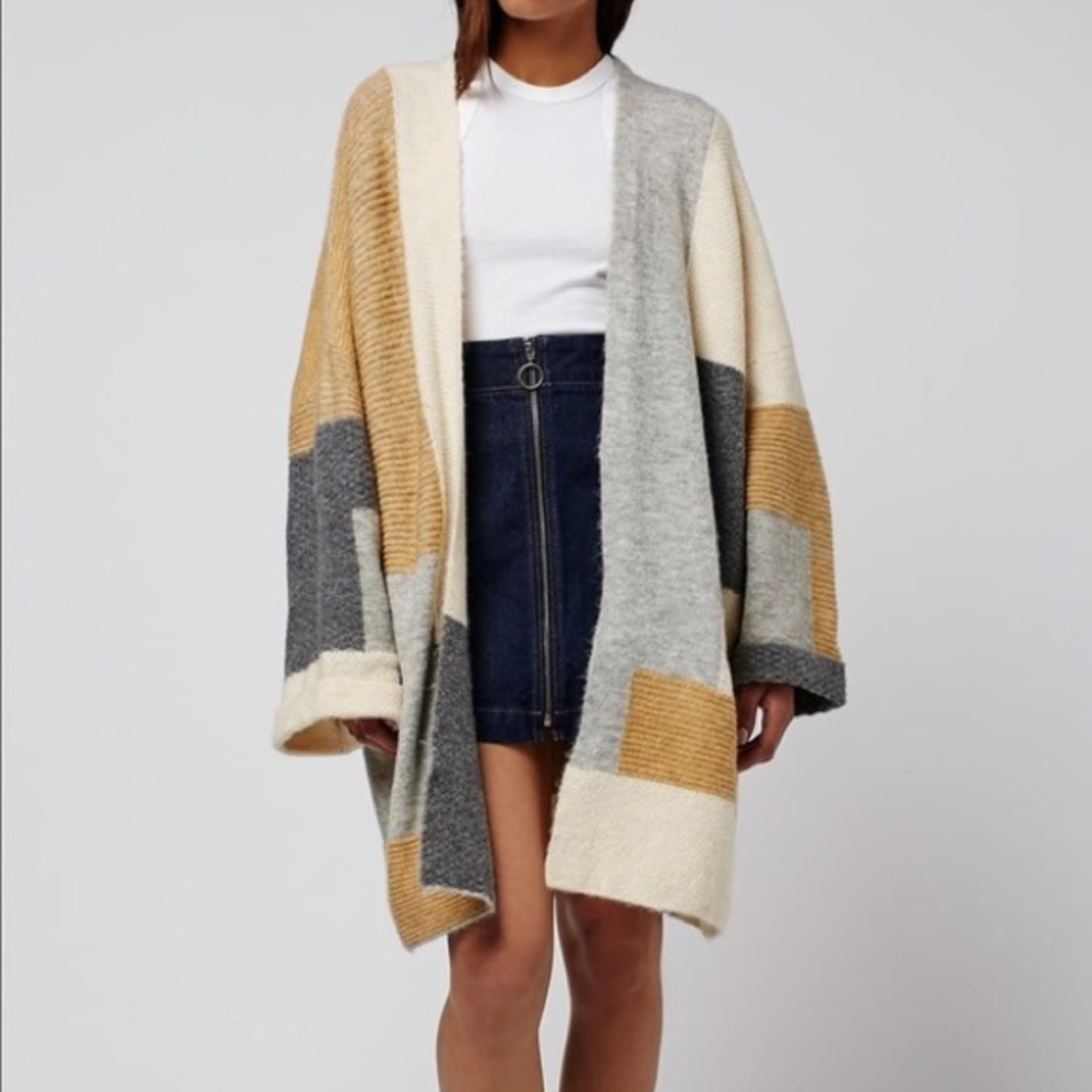 Topshop Patchwork Oversized Cardigan - image 1